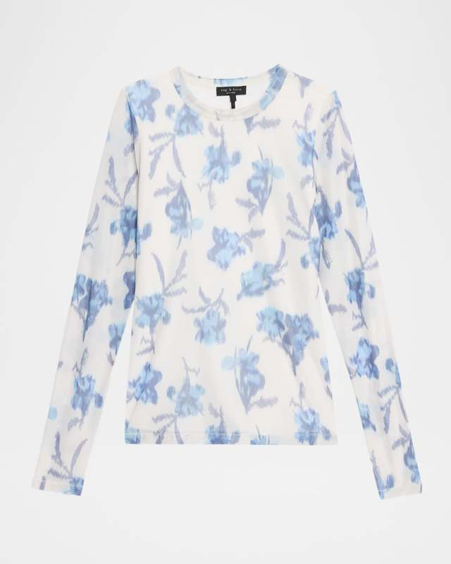 Yana Printed Mesh Top